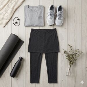 CAbi Gray Skirted Leggings Size Small Skort Leggings Athleisure